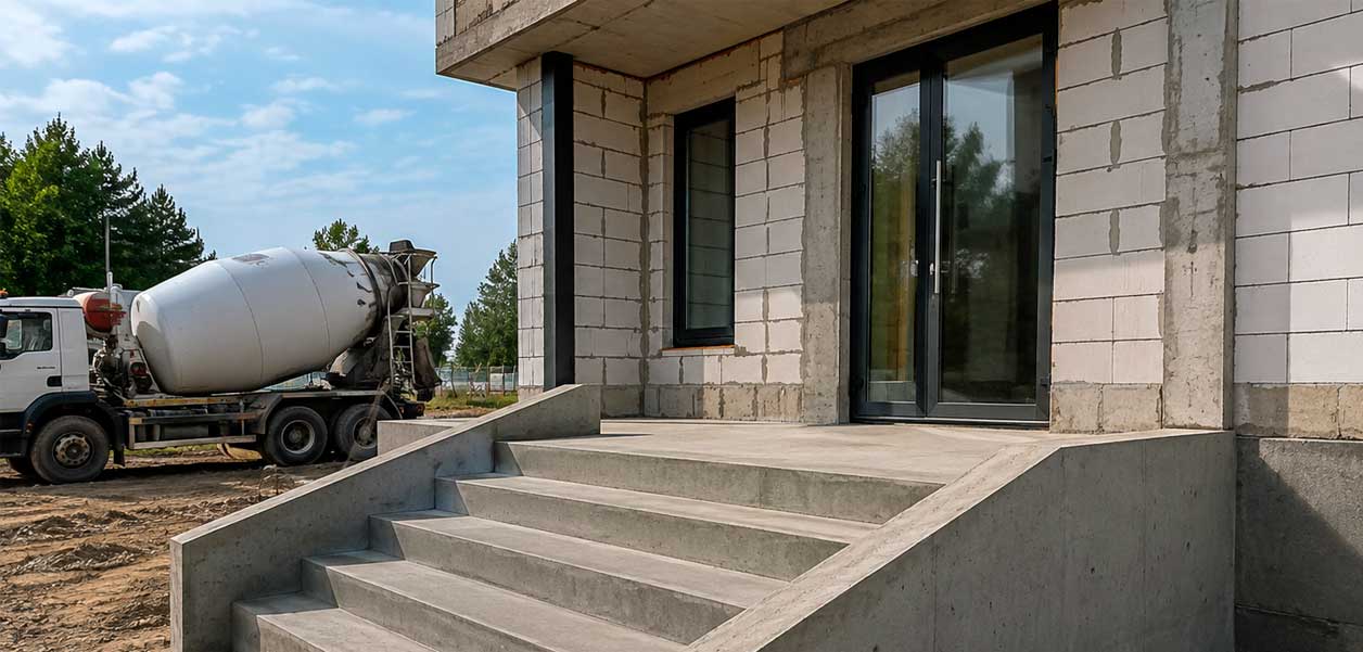 Товарный бетон БСТ для монолитного крыльца и наружных ступеней